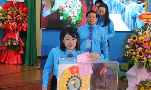 Đại hội Công đoàn quận Thanh Khê nhiệm kỳ 2023-2028 đã bầu ban chấp hành mới. Ảnh: Nguyễn Linh