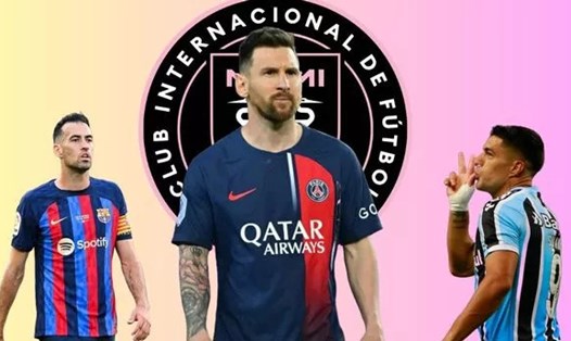 Messi, Busquets và Suarez có thể hội ngộ cùng nhau tại Inter Miami.  Ảnh: Mirror
