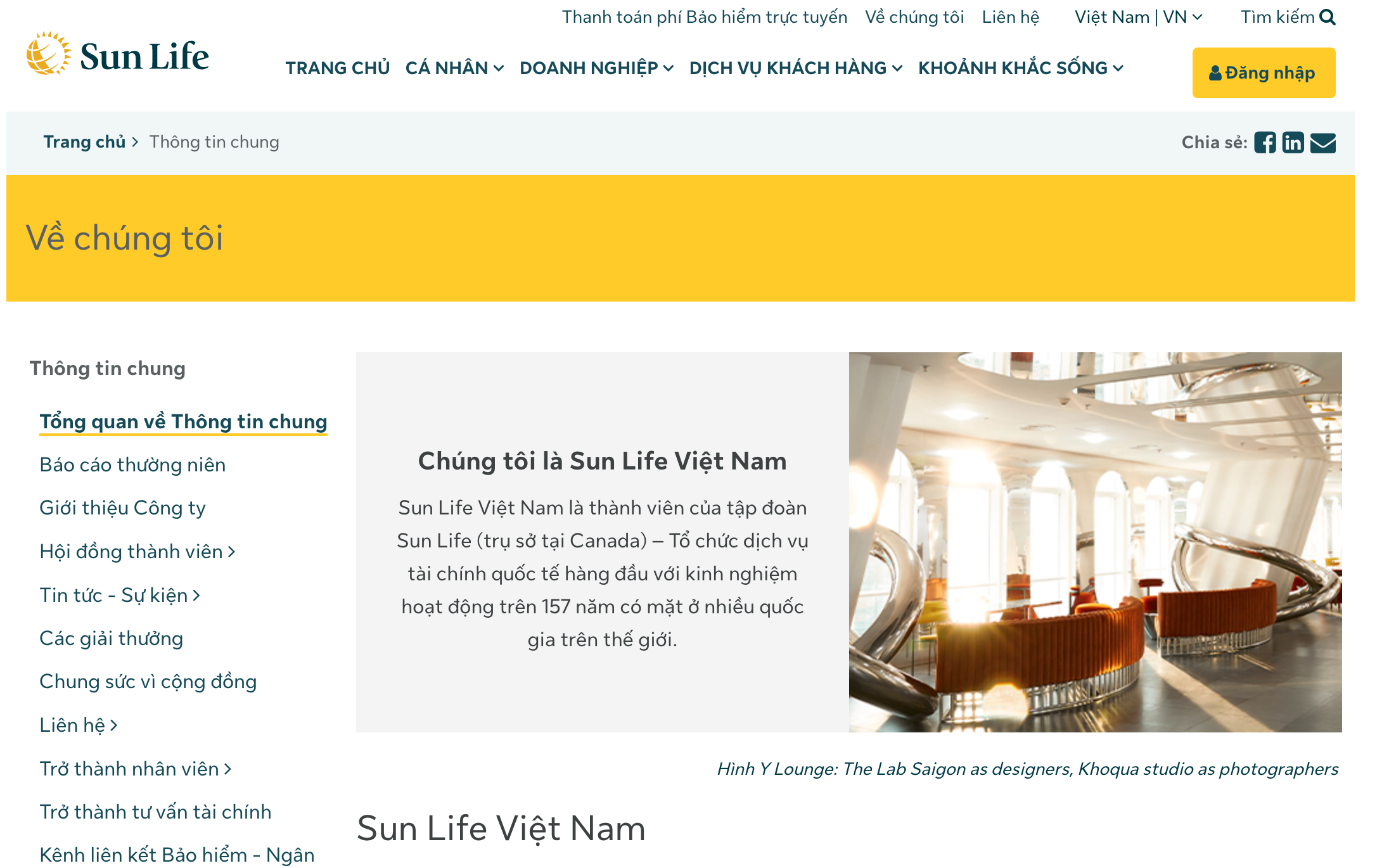Bảo hiểm nhân thọ Sun Life Việt Nam là doanh nghiệp 100% vốn nước ngoài. Ảnh: Chụp màn hình. 
