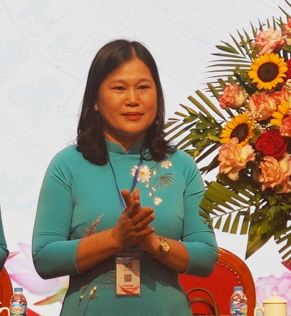 Bà Đinh Thị Thuý Hà tái đắc cử chức Chủ tịch Công đoàn Khu kinh tế Hải Phòng. Ảnh: Mai Dung