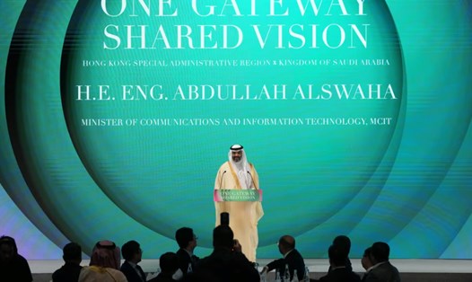 Bộ trưởng Abdullah Al-Swaha phát biểu tại sự kiện “Tầm nhìn chung Saudi Arabia - Hong Kong” ngày 2.7.2023. Ảnh: SCMP
