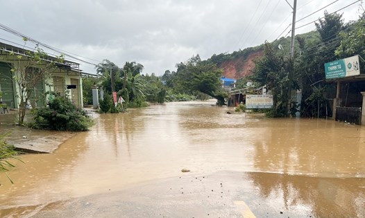 Một điểm ngập úng do mưa lớn ở tỉnh Lâm Đồng. Ảnh: Người dân cung cấp