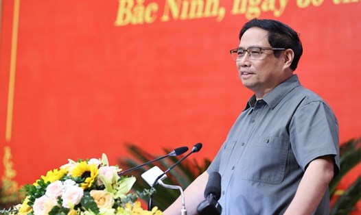 Thủ tướng Phạm Minh Chính phát biểu tại buổi làm việc. Ảnh: VGP