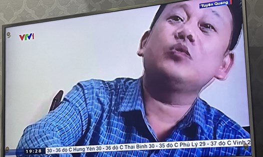 Bị can Nguyễn Mạnh Trường - Chủ tịch UBND xã Tam Đa (Sơn Dương, Tuyên Quang) bị khởi tố. Ảnh cắt từ video.