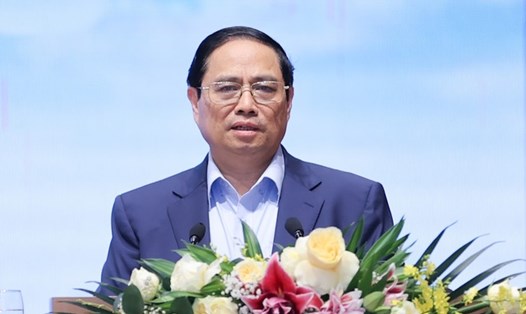 Thủ tướng Phạm Minh Chính phát biểu kết luận hội nghị. Ảnh: Hải Nguyễn