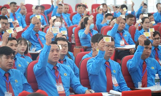 Các đại biểu tham dự Đại hội Công đoàn Khu kinh tế tỉnh Tây Ninh, nhiệm kỳ 2023-2028. Ảnh: Chân Phúc