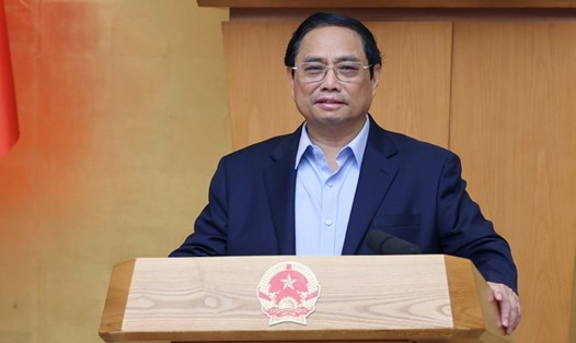 Thủ tướng Chính phủ Phạm Minh Chính phát biểu kết luận phiên họp. Ảnh: VGP