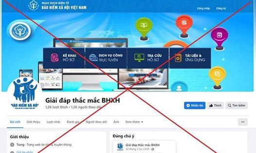 Các đối tượng lập các Fanpage giả mạo cơ quan BHXH trên mạng xã hội Facebook để lừa đảo. Ảnh: BHXH Việt Nam

