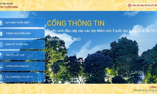 Cổng thông tin tuyển sinh trực tuyến của Hà Nội.