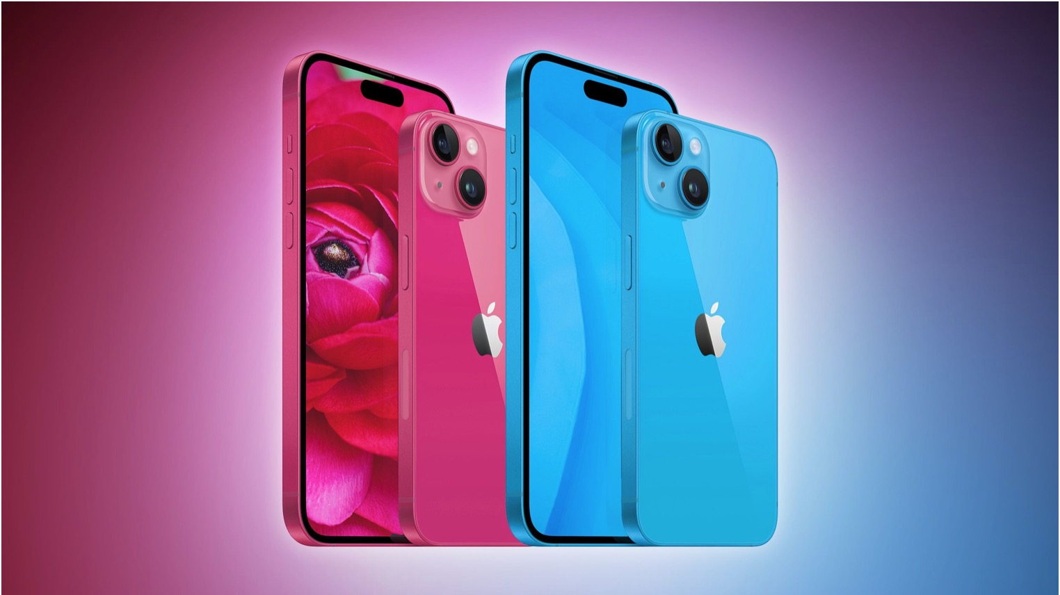 Màu hồng đậm và xanh dương nhạt được cho là sẽ có trên iPhone 15. Ảnh: AFP