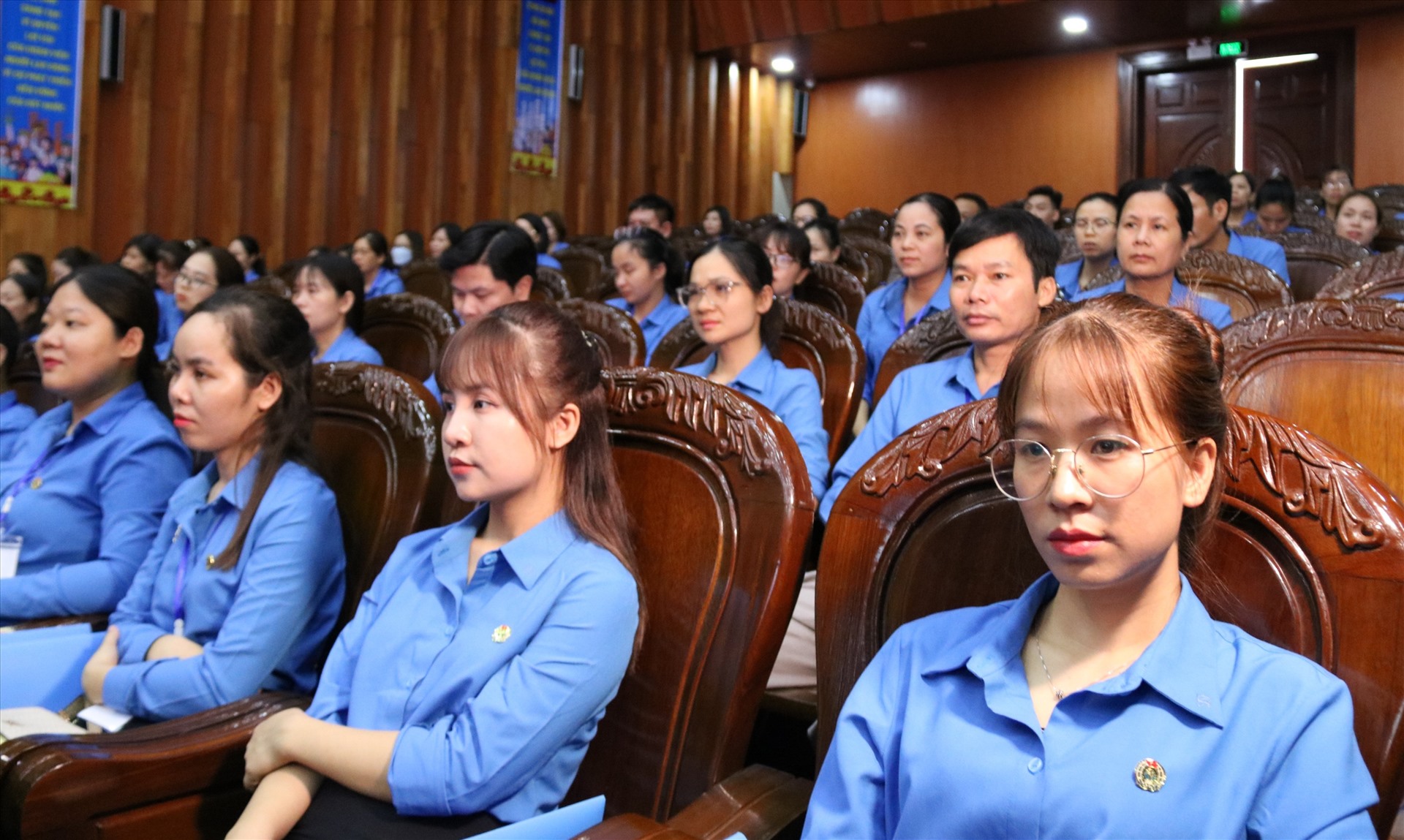 Các đại biểu dự Đại hội Công đoàn huyện Vũ Thư lần thứ XI, nhiệm kỳ 2023 - 2028. Ảnh: Bá Mạnh