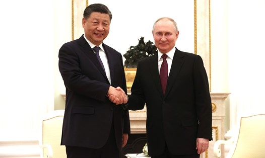 Chủ tịch Trung Quốc Tập Cận Bình và Tổng thống Nga Vladimir Putin. Ảnh: Điện Kremlin