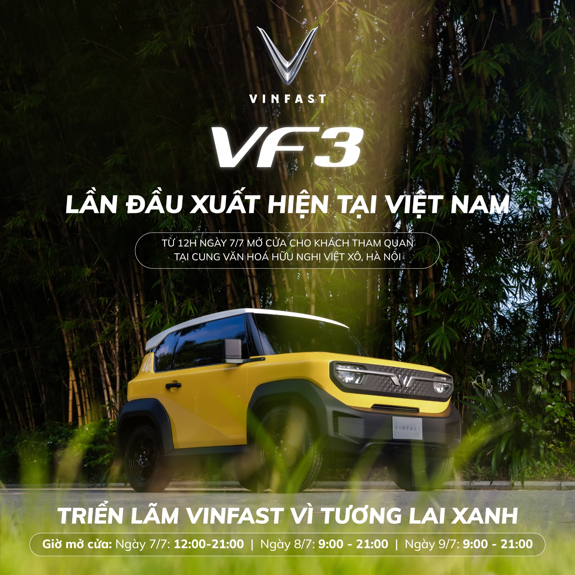 Trong đó, mẫu mini car VF 3 lần đầu tiên xuất hiện trước công chúng; VF 6, VF 7 và xe đạp trợ lực điện cũng lần đầu được trưng bày tại Việt Nam sau khi ra mắt tại các thị trường quốc tế.