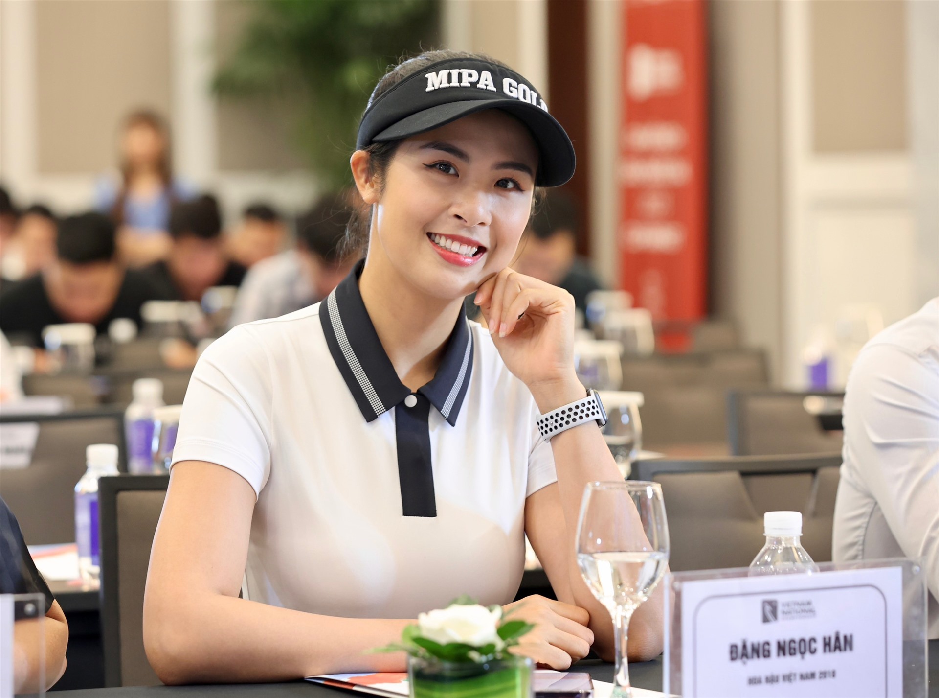 Hoa hậu Ngọc Hân là một trong những khách mời quen thuộc của giải vô địch Golf Quốc gia 2023. Ảnh: Như Ý