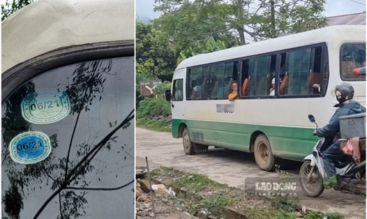 Những chiếc xe hết đăng kiểm hàng ngày đưa đón học sinh ở Hòa Bình. Ảnh: Minh Nguyễn