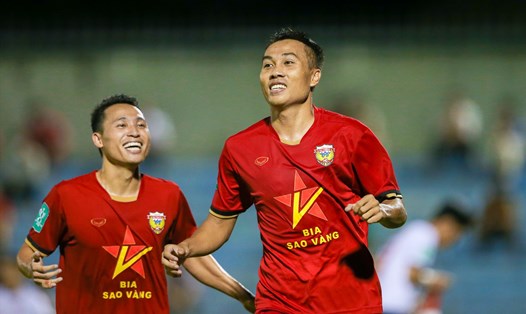 Hồng Lĩnh Hà Tĩnh giành chiến thắng 3-1 trước Long An ở vòng 1/8 Cúp Quốc gia 2023. Ảnh: Xuân Thuỷ