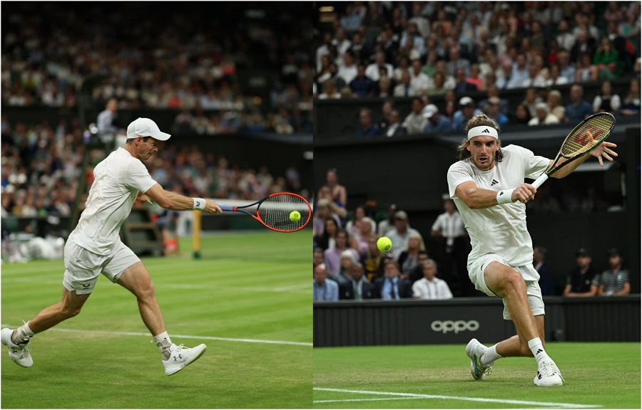 Trận đấu giữa Andy Murray và Stefanos Tsitsipas chưa thể hoàn tất. Ảnh: Wimbledon