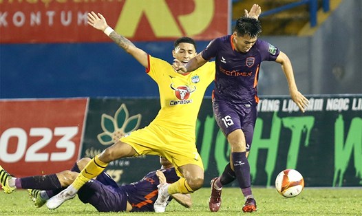 Hoàng Anh Gia Lai và Bình Dương đã hòa nhau 1-1 tại V.League 2023. Ảnh: VPF