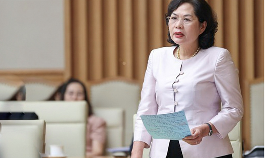 Thống đốc NHNN Việt Nam Nguyễn Thị Hồng phát biểu tại hội nghị. Ảnh: SBV