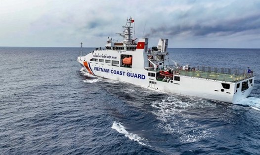 Tàu của Cảnh sát Biển Việt Nam tham gia cuộc Tuần tra Liên hợp với Cảnh sát Biển Trung Quốc. Ảnh: TTXVN