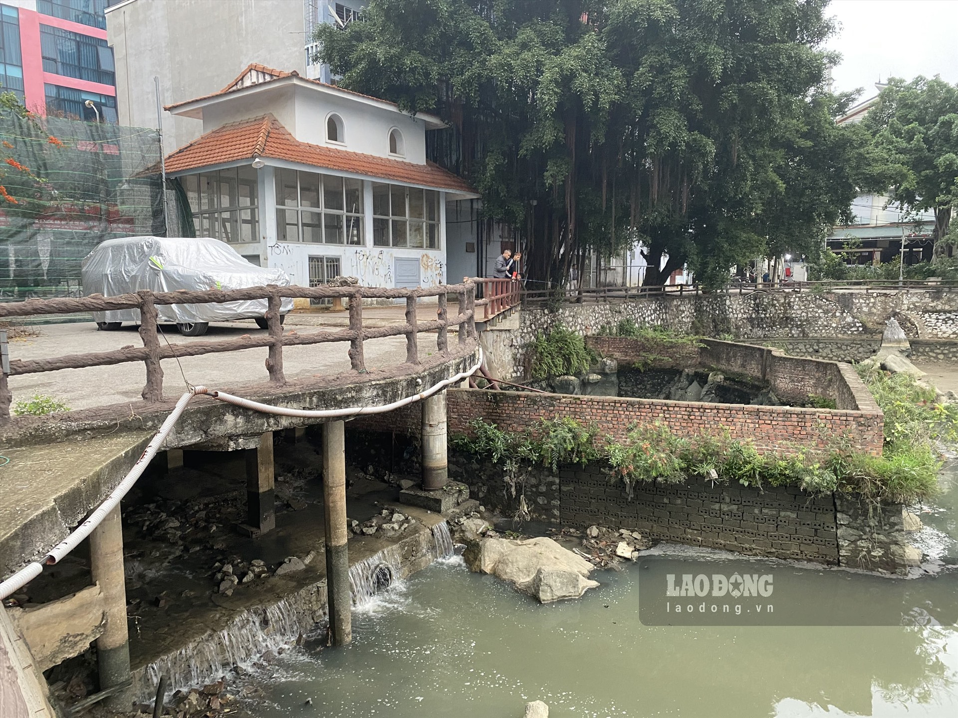 Hồ Phú Lộc bị ô nhiễm. Ảnh: Vân Trường
