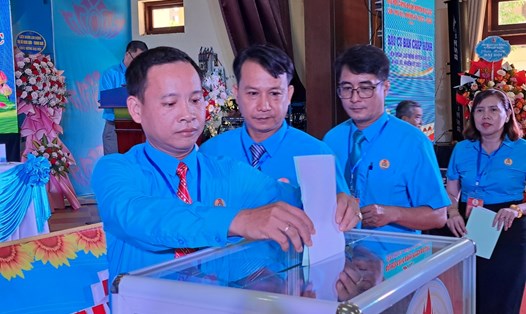 LĐLĐ huyện Đại Lộc (Quảng Nam) tổ chức đại hội lần thứ XII. Ảnh: Nguyễn Linh