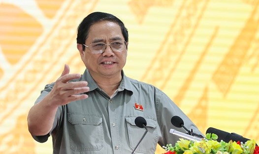 Thủ tướng Phạm Minh Chính chủ trì hội nghị thúc đẩy các dự án cao tốc và triển khai vốn ODA. Ảnh: VGP 