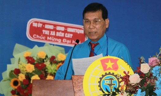 Ông Nguyễn Văn Thanh tiếp tục được bầu làm Chủ tịch Công đoàn Các KCN Bến Cát. Ảnh: Hoàng Trung