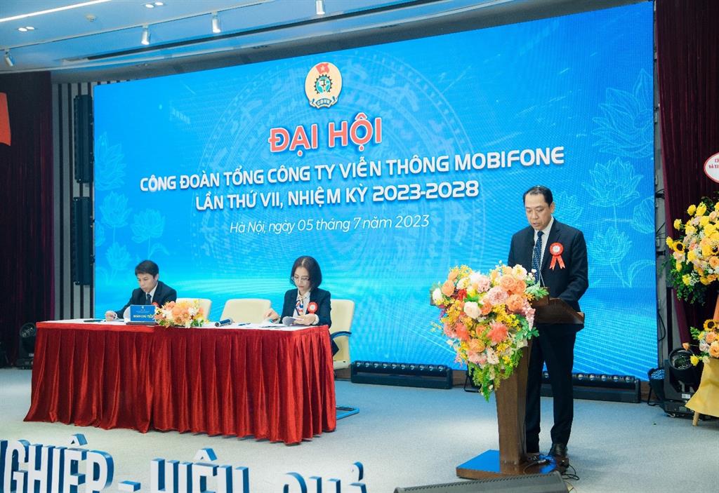 Đại hội Công đoàn Mobifone lần thứ VII, nhiệm kỳ 2023 – 2028. Ảnh: Công đoàn MobiFone.