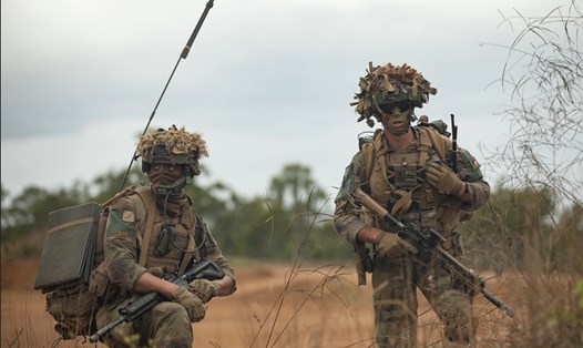 Binh sĩ Mỹ trong cuộc tập trận Talisman Sabre 23 ở khu vực huấn luyện dã chiến Townsville, Queensland, Australia ngày 26.7.2023. Ảnh: Bộ Quốc phòng Mỹ