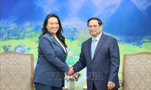 Thủ tướng Phạm Minh Chính tiếp bà Sheng Thao - Thị trưởng thành phố Oakland, bang California (Mỹ). Ảnh: TTXVN