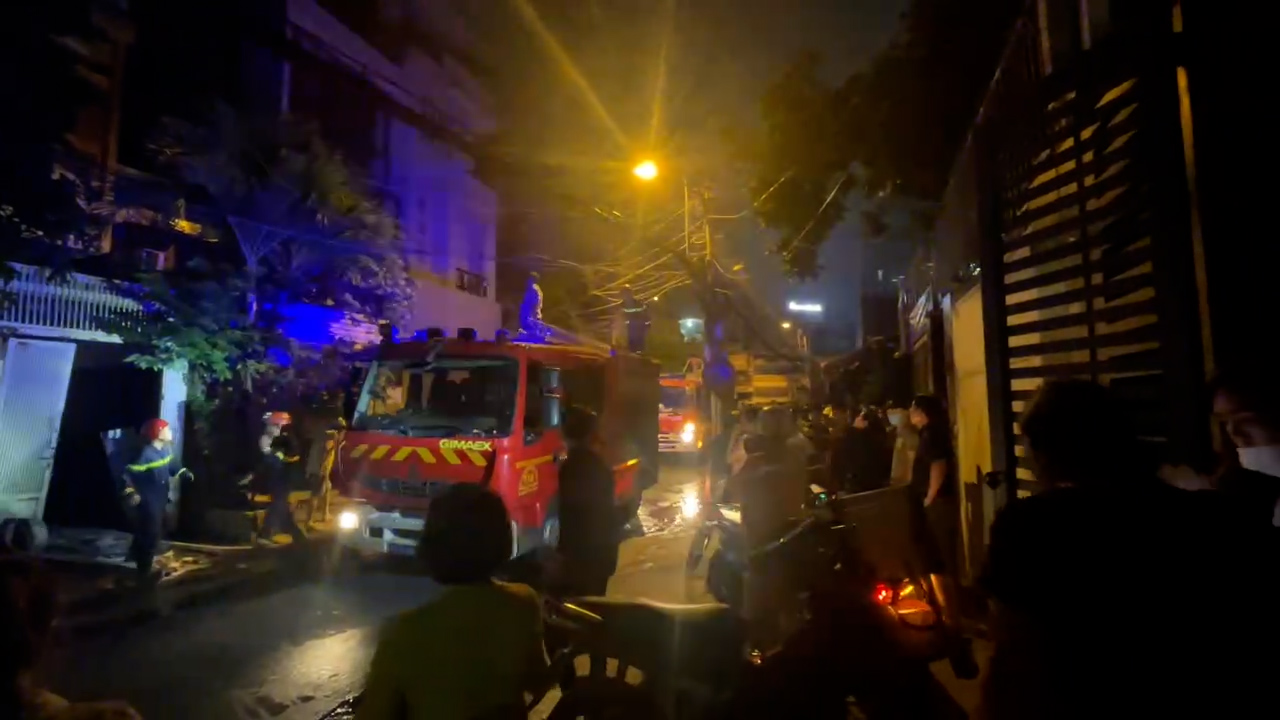 Hiện trường vụ hoả hoạn. Ảnh: Cắt từ clip