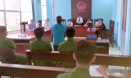 Phiên tòa xử bị cáo Trần Thị Bé Tư dâm ô, hiếp dâm trẻ em sáng ngày 10.8 tại tỉnh Bạc Liêu. Ảnh: Nhật Hồ