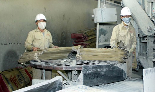 Công tác sản suất tại Công ty cổ phần Ximăng Mai Sơn, Sơn La. Ảnh: CĐ Cty Ximăng Mai Sơn