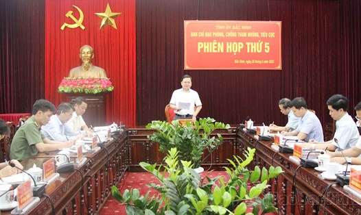 1 phiên họp của BCĐ PCTNTC tỉnh Bắc Ninh. Ảnh: BCĐ.
