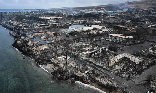 Hậu quả của đám cháy rừng ở phía Tây Maui, Hawaii trong tuần này. Ảnh: AFP