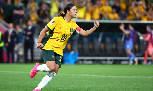 Sam Kerr và tuyển nữ Australia lần đầu vào bán kết World Cup nữ. Ảnh: FIFA