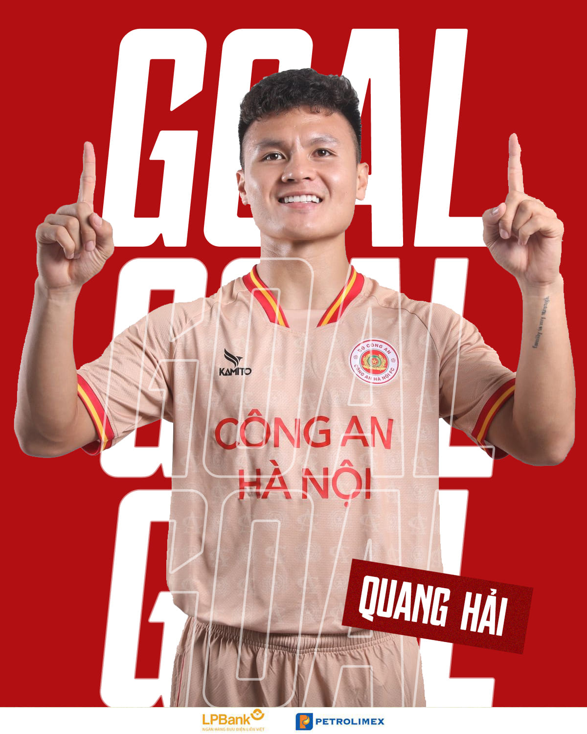 Tiền vệ Quang Hải có bàn thắng đầu tiên trong màu áo đội Công an Hà Nội. Ảnh: CAHN FC