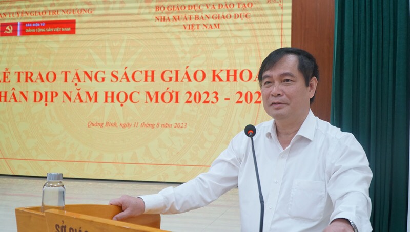 Đồng chí Phan Xuân Thủy – Phó Trưởng Ban Tuyên giáo Trung ương phát biểu tại buổi lễ. Ảnh: Thuỷ Nguyễn