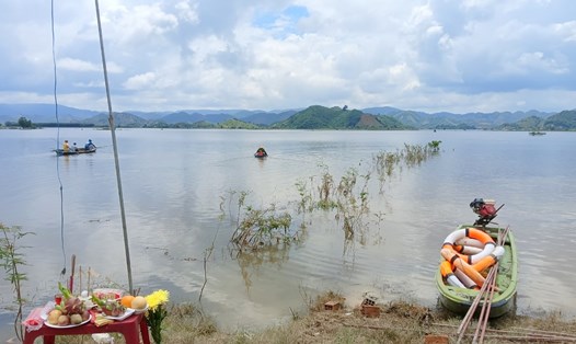 Khu vực xảy ra vụ học sinh bị đuối nước khi đi câu cá ở huyện Cát Tiên (Lâm Đồng). Ảnh: Hải Đường