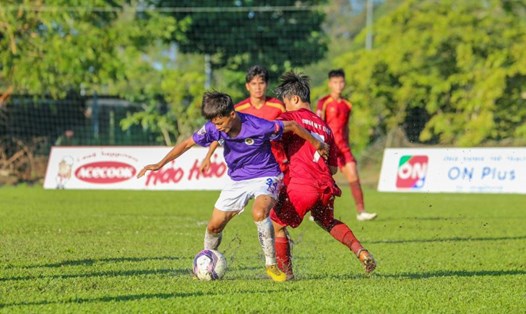 U15 Hà Nội và PVF giành vé vào tứ kết giải U15 Quốc gia 2023. Ảnh: VFF