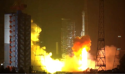 Vụ phóng vệ tinh L-SAR4 01 mới nhất cũng là lần phóng thứ 483 của loạt tên lửa Trường Chinh. Ảnh chụp màn hình