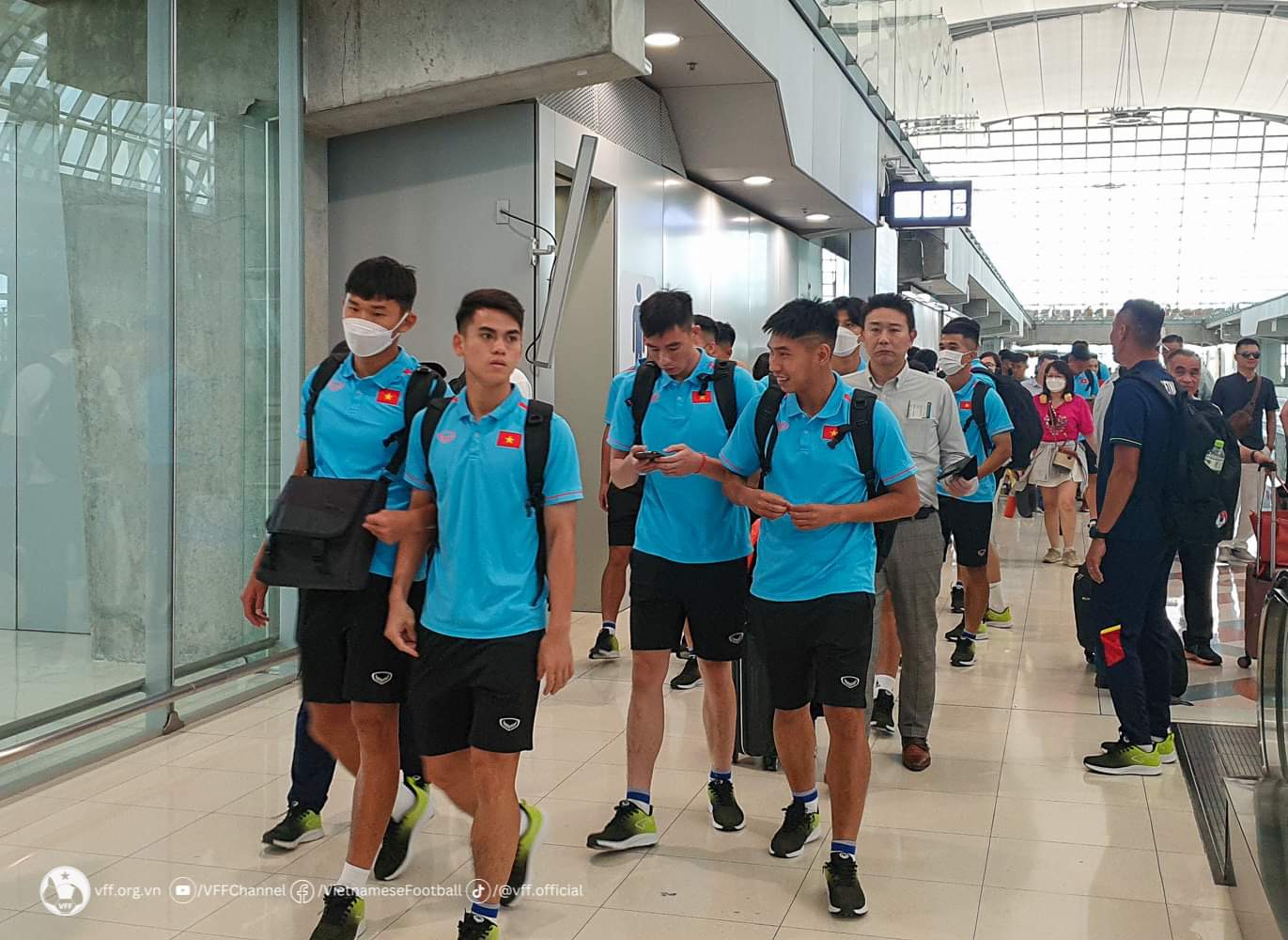 U23 Việt Nam đã có mặt tại Thái Lan. Ảnh: VFF