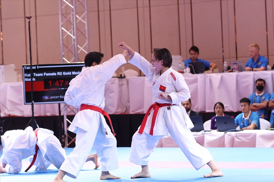  Đội tuyển Karate tại SEA Games 32. Ảnh: Thanh Vũ