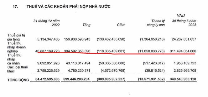 Nợ thuế tại KIDO bất ngờ phình to. Ảnh: Chụp màn hình. 