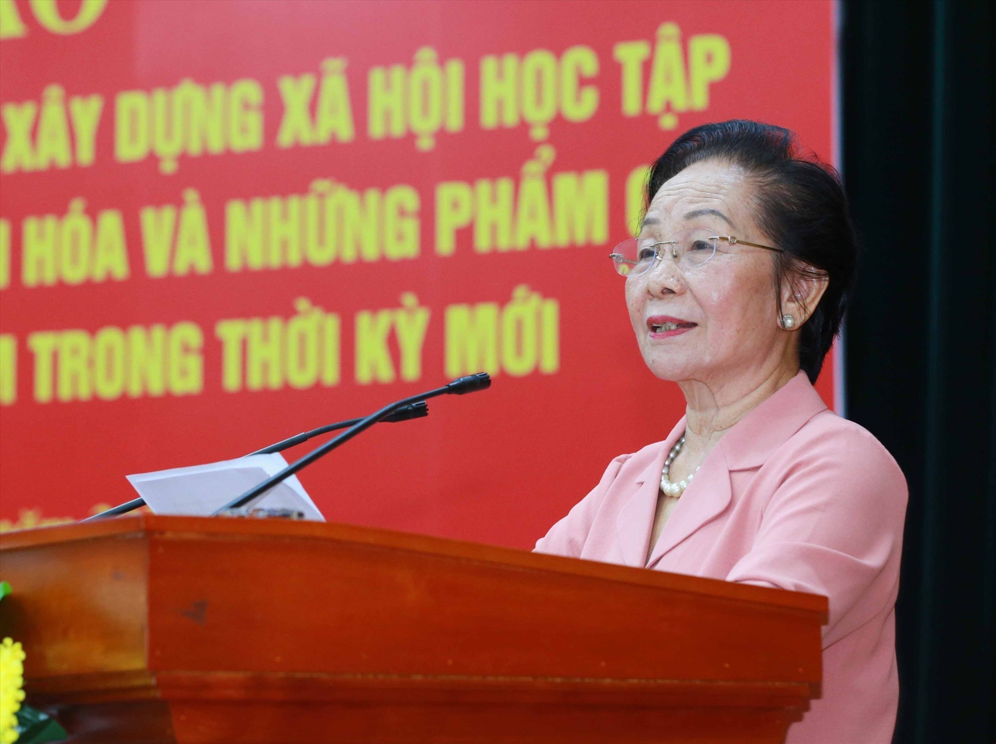 Chủ tịch Trung ương Hội Khuyến học Việt Nam Nguyễn Thị Doan. Ảnh: Phương Hoa/TTXVN
