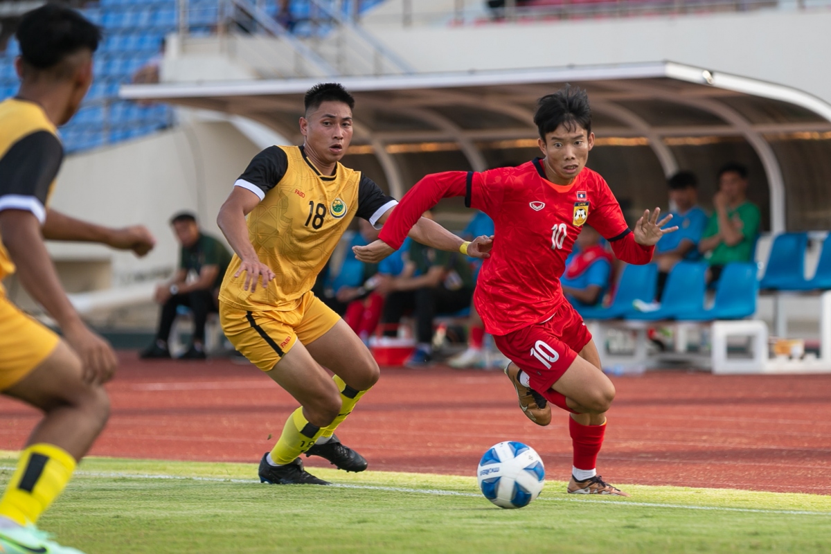 U23 Lào thắng 2-0 U23 Brunei ở trận giao hữu trước thềm giải U23 Đông Nam Á 2023. Ảnh: LFF 