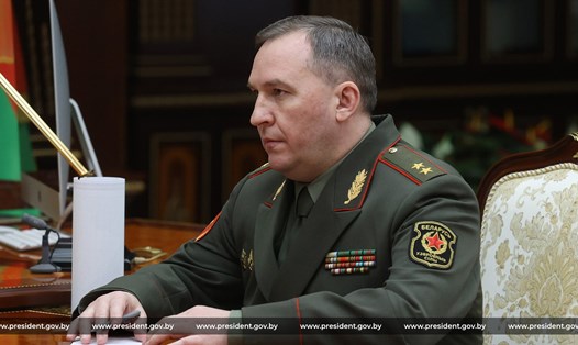 Bộ trưởng Quốc phòng Belarus Viktor Khrenin. Ảnh: Website Văn phòng Tổng thống Belarus 