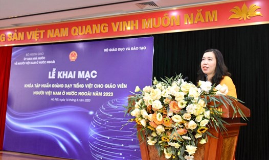 Thứ trưởng Bộ Ngoại giao, Chủ nhiệm Ủy ban Nhà nước về người Việt Nam ở nước ngoài Lê Thị Thu Hằng. Ảnh: Ủy ban Nhà nước về NVNONN 