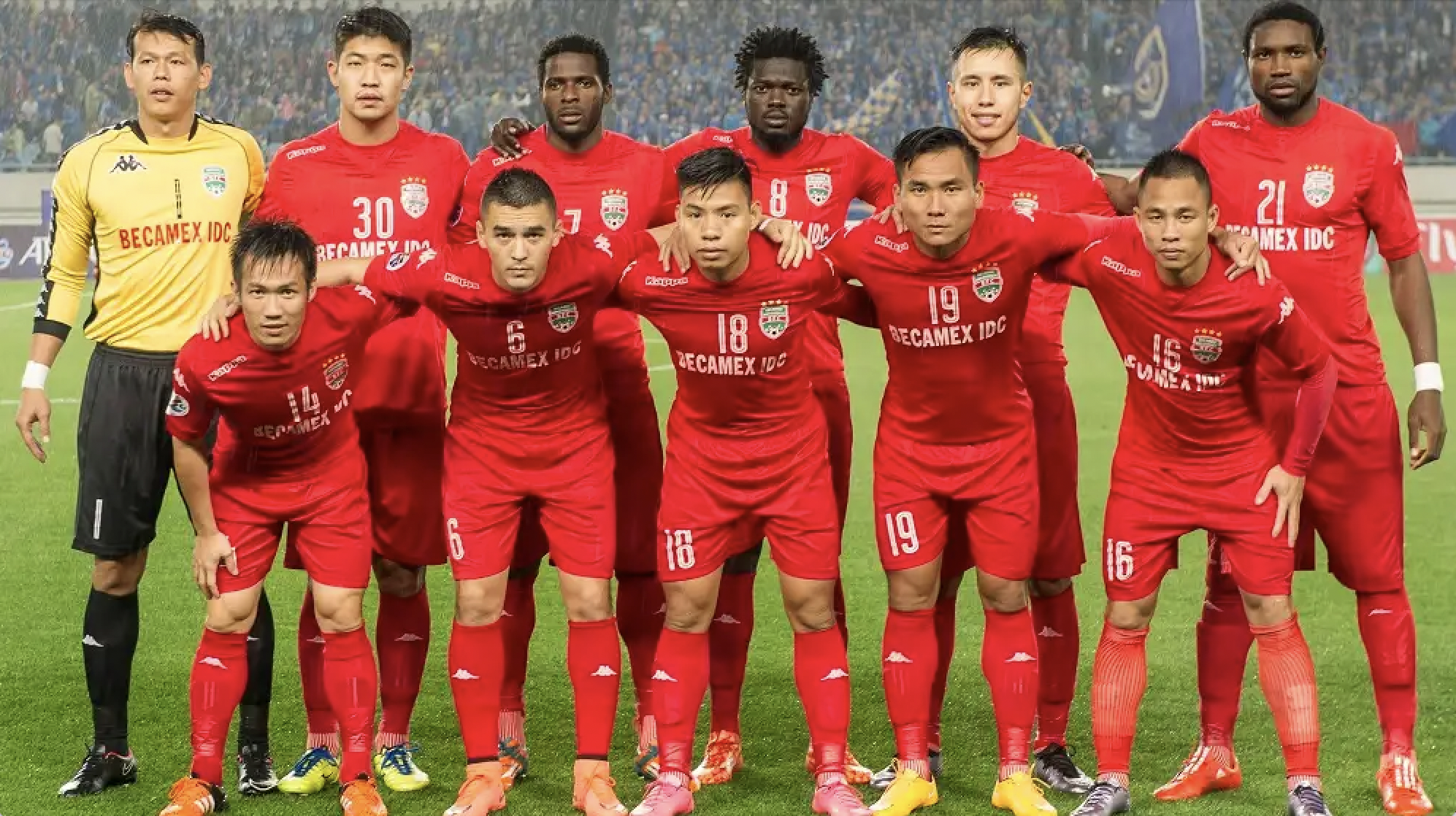 Đội hình Bình Dương tại AFC Champions League 2016. Ảnh: BDFC